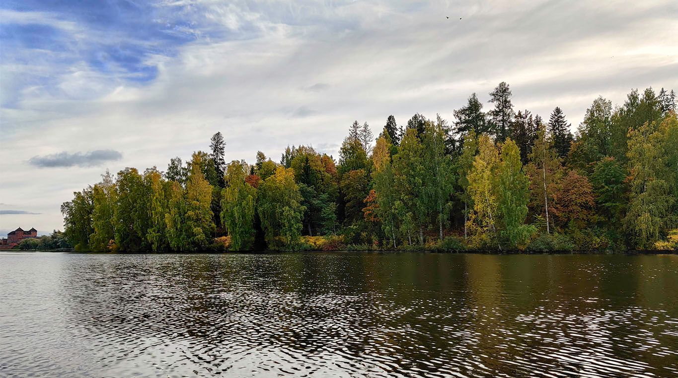 Leaf-trees, with a hint of yellow in the kaupunginpuisto-area